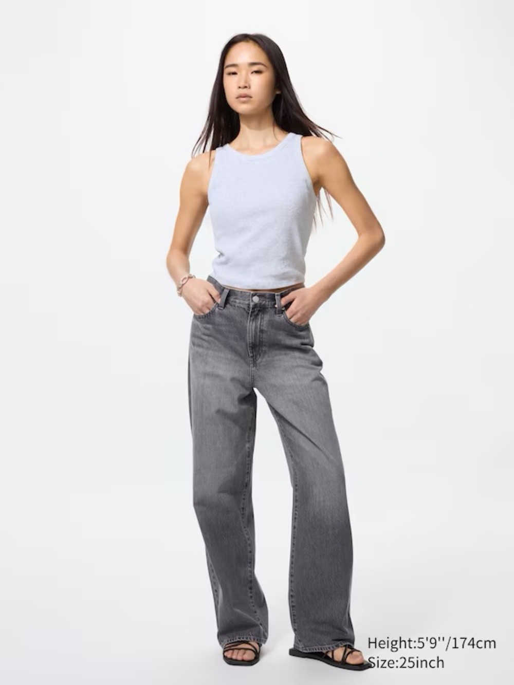 UNIQLO Wide Straight Jeans Grey